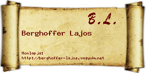 Berghoffer Lajos névjegykártya