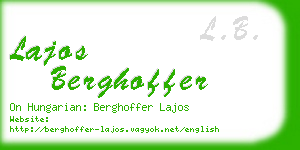 lajos berghoffer business card